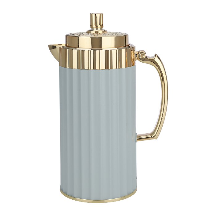 Eva Cyan Thermos Set, with a golden handle, 2 pieces image 3