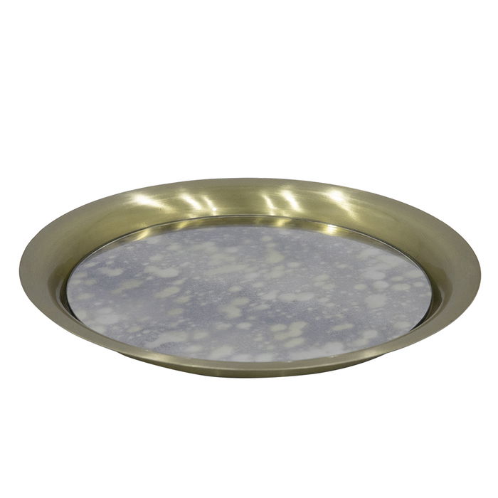 Round Serving Plate Mirror With Small Golden Edge image 3