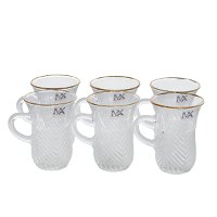Max Tea Cups With Glass Hand With Gold Line 6 Pieces product image