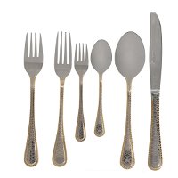 Set of silver cutlery, engraved with a golden edge, 30 pieces product image