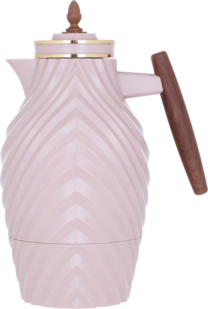 Noura thermos, dark pink with a wooden handle, 1 liter image 1