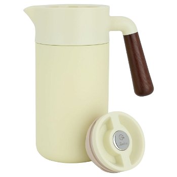 Tara thermos, light lemon, wooden handle, push button, 1.2 liter image 2