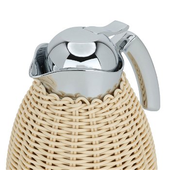 Rattan thermos, light beige wicker with silver handle, 1.5 liter image 4