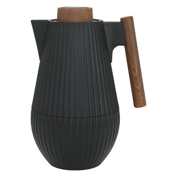 Liar thermos, matte black, with wooden handle, 1 liter image 1