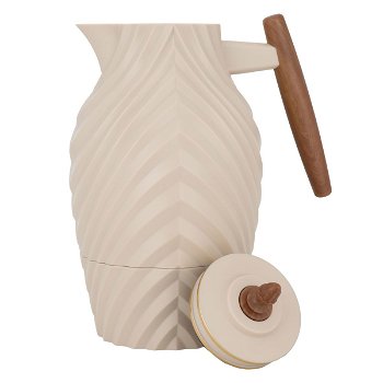 Noura thermos, light brown with wooden handle, 1 liter image 3