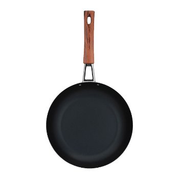 Japanese black pan, with brown handle 20 cm image 2
