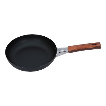 Japanese black pan, with brown handle 20 cm image 1