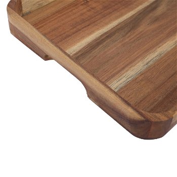 Serving tray, rectangular wood with middle handle image 3