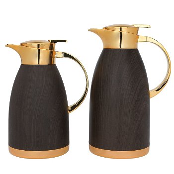 Andalus Thermos set, dark wood, push-button, 2-pieces image 1