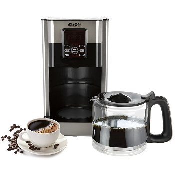 Edison Coffee Machine 1.8 Liter Black Steel 1000 Watt image 3