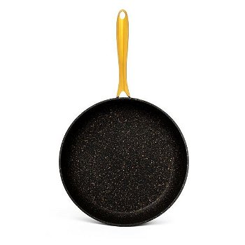 Rocky black Granite Frying Pan.golden handle. image 2