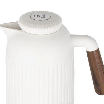 Timeless Thermos Jayda White With 1 liter Wood Hand image 4