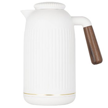 Timeless Thermos Jayda White With 1 liter Wood Hand image 2