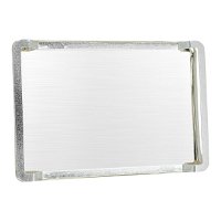 Serving tray, medium rectangular silver steel with handle product image