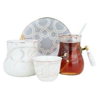زخرف طقم شاي وقهوة مع الصحن بورسلان 26 قطعة product image