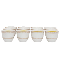 Arabic coffee cups Set of white porcelain Islamic gold 12 pieces product image