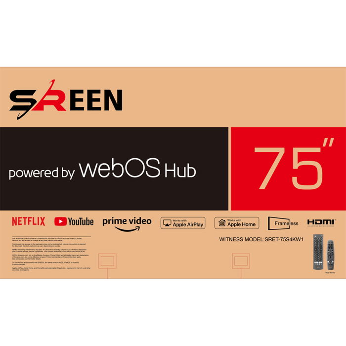 Sereen 75-inch 4K Smart Screen, WebOS operating system image 2