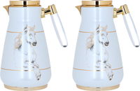 Cream thermos set, transparent horse pattern, two pieces product image