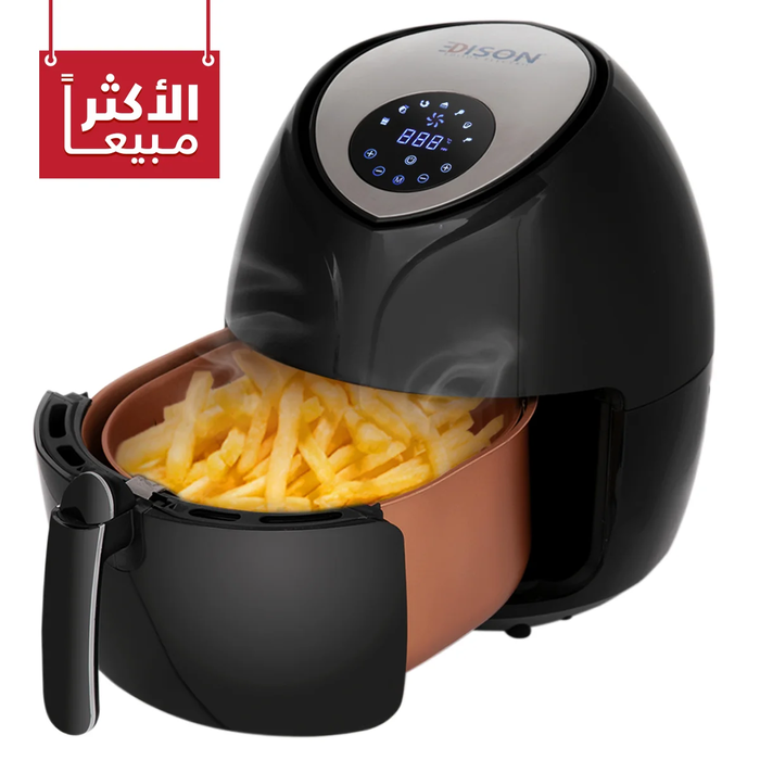 Edison Air Fryer 5.5 Liter Black 1800 Watts image 1