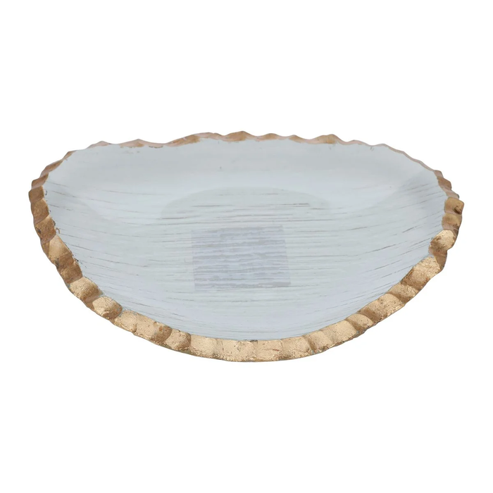 Glass dessert plate, transparent, triangular shape with golden edge image 1